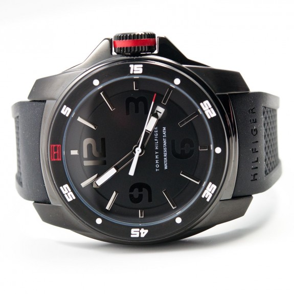 tommy hilfiger black silicone watch